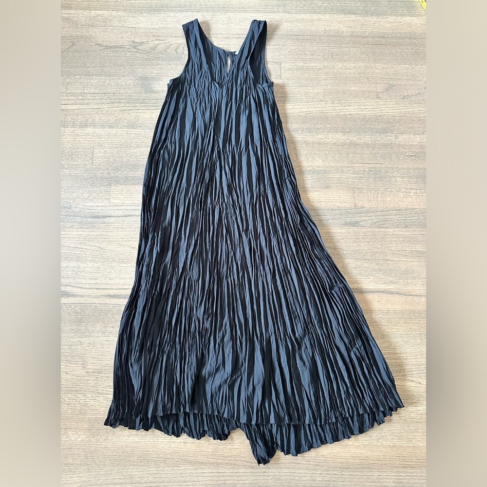Soft Surroundings La Paz Crinkle Maxi Dress-Black-Size Small Petite